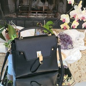 Aldo Black Purse with Gold Lock